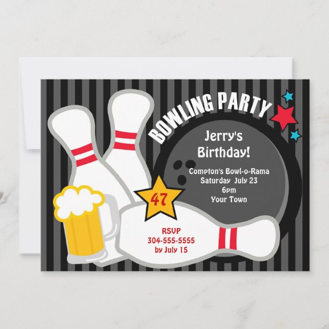 Invitation Adult Bowling (Devant)