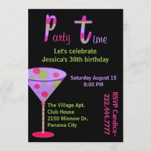 Invitation adulte de fête d'anniversaire