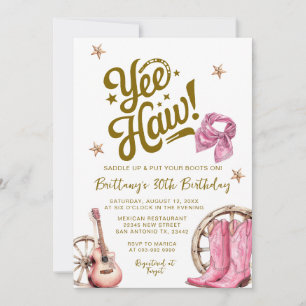 Invitation Adulte Western Rustic 30e Fille-fille Anniversaire