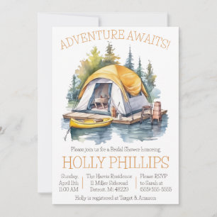 Invitation Adventure Attend ! Camping, Canoë, Fête des mariée