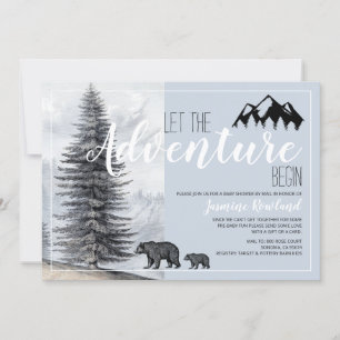 Invitation Adventure Attend Des Ours Rustiques Baby shower Pa