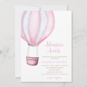Invitation Adventure Attend le Baby shower de ballon à air ch