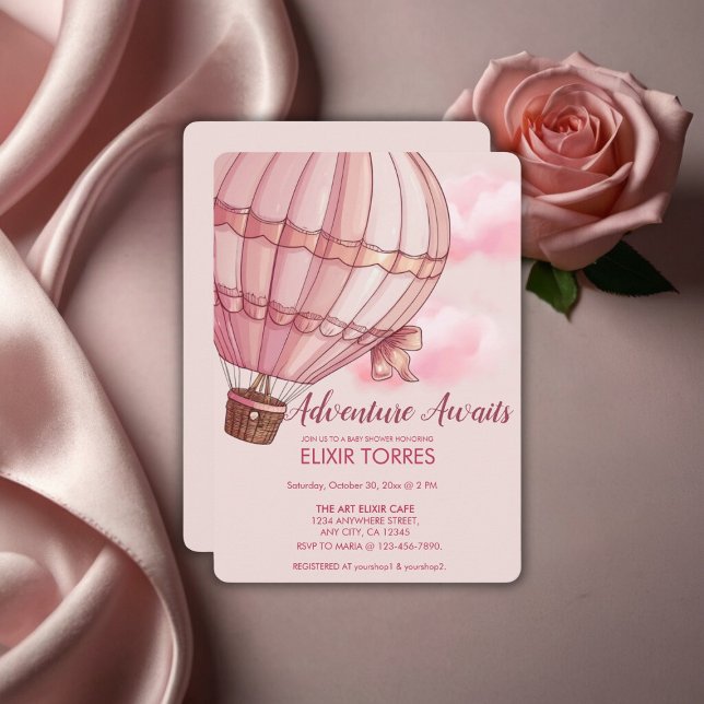 Invitation Adventure Attend le Baby shower de ballon à air ch (Créateur téléchargé)