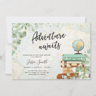 Invitation Adventure Attend le Baby shower de verdure Eucalyp