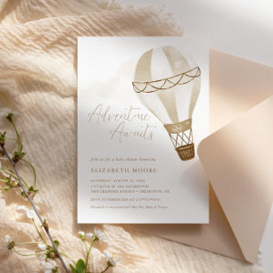 Invitation Adventure Attend un ballon neutre   BABY SHOWER