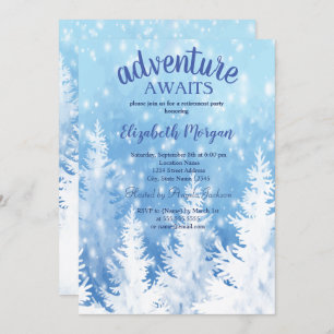 Invitation Adventure Attend Winter Pine Tree Retirement Party