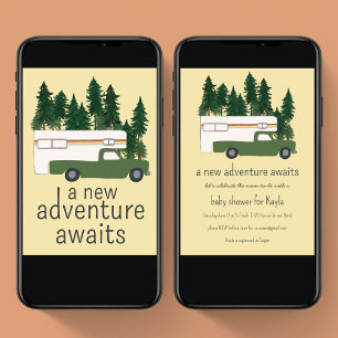 Invitation Adventure Attente Camper Vintage Camper BABY SHOWE