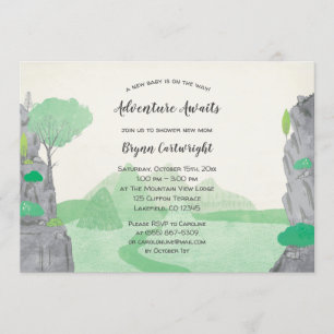 Invitation Adventure Await Cliffs and Mountains Baby shower