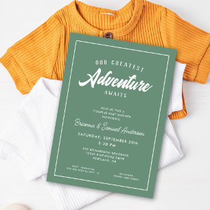 Invitation Adventure Await Couples Baby shower Vert