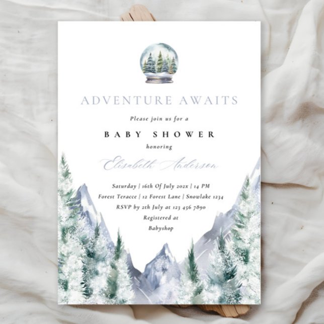 Invitation Adventure Await Forest Baby shower (Créateur téléchargé)