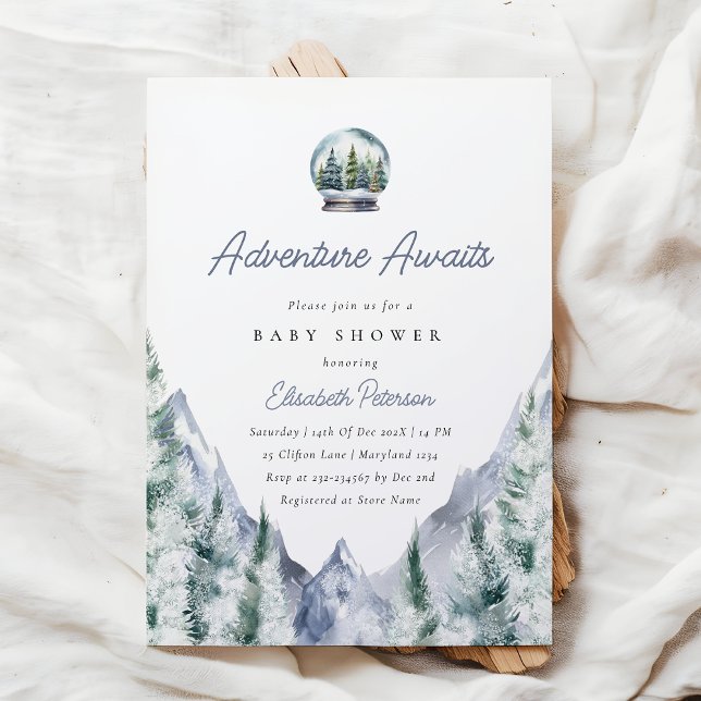 Invitation Adventure Await Forest Baby shower (Créateur téléchargé)