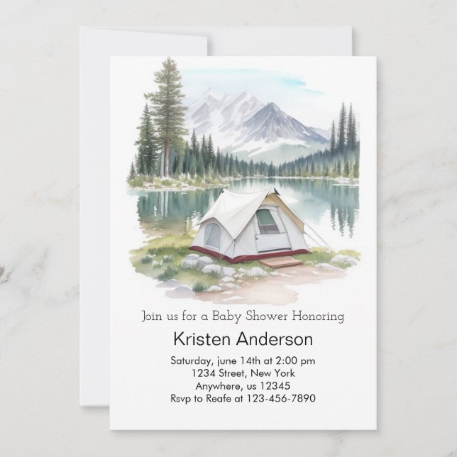 Invitation Adventure Await with Baby in Tow Baby shower (Devant)