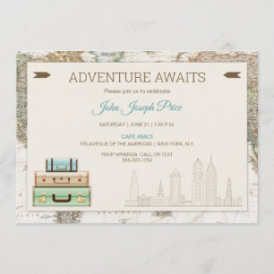 Invitation Adventure Await World Travel Map Moderne