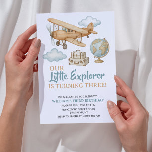 Invitation Adventure Travel Little Explorer Anniversaire