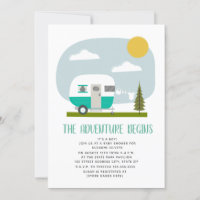 Adventure Turquoise Camper Clothesline Baby shower