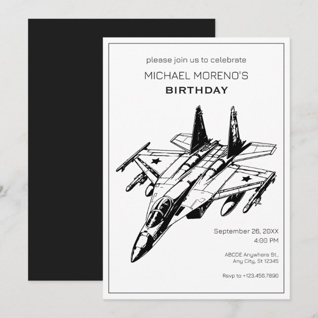 Invitation Aéronefs de Sukhoi Anniversaire (Devant / Derrière)