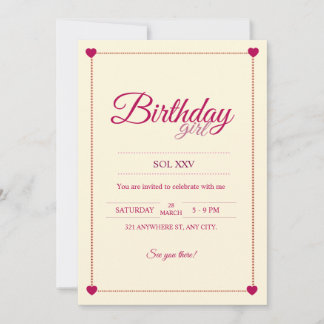 Invitation aesthetic de corazones rosas