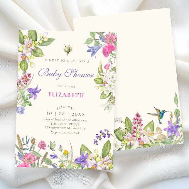 Invitation Aesthetic floral bloom garden baby shower (Créateur téléchargé)