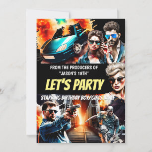Invitation Affiche d'anniversaire pour adultes sur le thème d