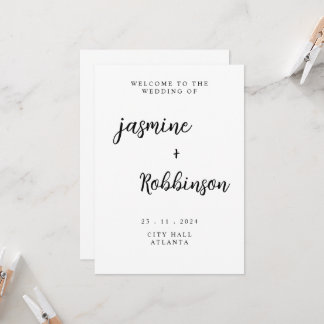 Invitation Affiche de bienvenue Mariage moderne