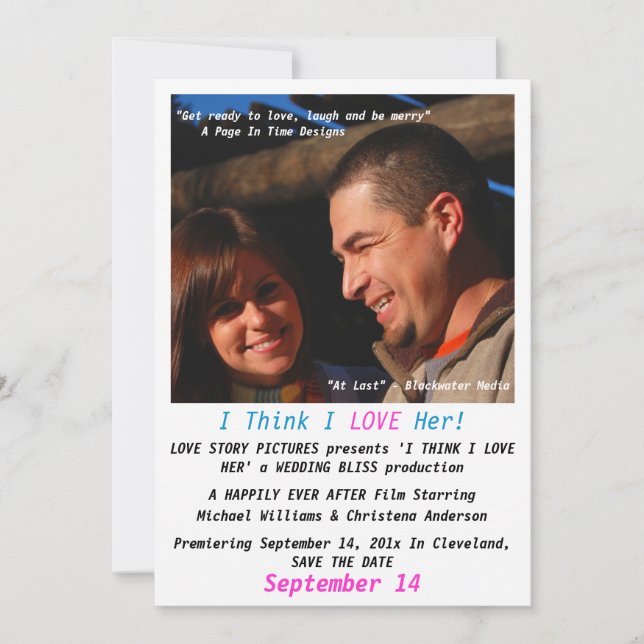 Invitation Affiche de Film 2 Annonce Enregistrer La Date (Devant)