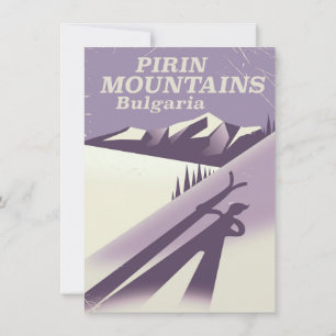 Invitation Affiche de ski des montagnes de Pirin Bulgarie