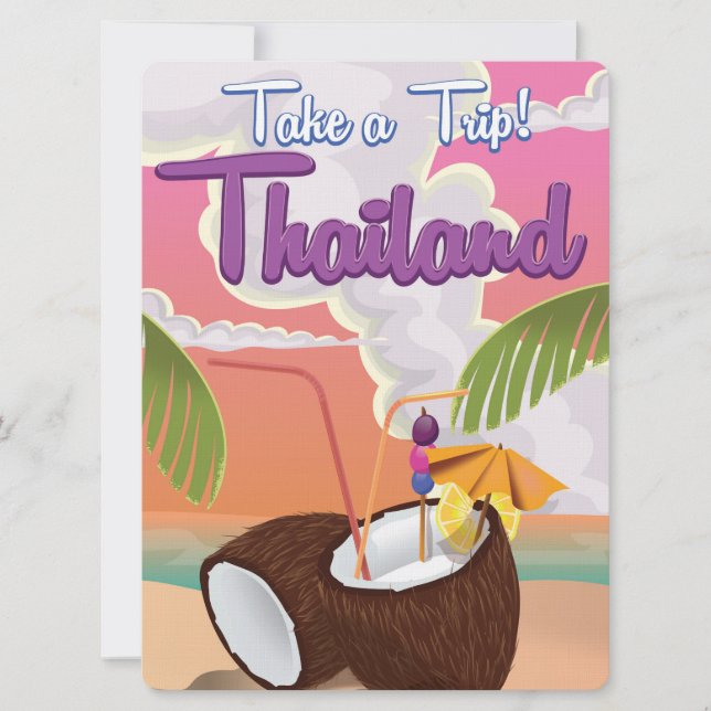 Invitation Affiche de vacances à la plage en Thaïlande (Devant)