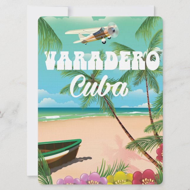 Invitation Affiche de vacances de plage cubaine Varadero (Devant)