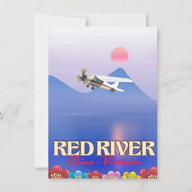 Invitation Affiche de vacances sur la rivière Rouge au Cambod (Dos)