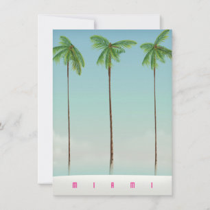 Invitation Affiche de voyage aux palmiers de Miami, Floride.