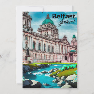 Invitation Affiche de voyage de Belfast Irlande du Nord Art m