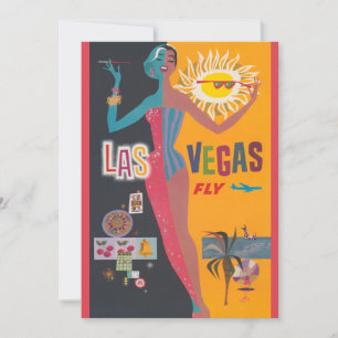 Invitation Affiche de voyage de jeu vintage à Las Vegas