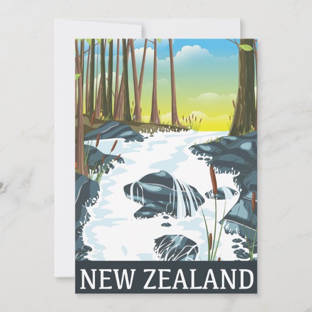 Invitation Affiche de voyage de la rivière Nouvelle-Zélande T (Devant)