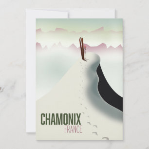 Invitation Affiche de voyage de ski à Chamonix France