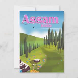 Invitation Affiche de voyage en Assam Inde impression.