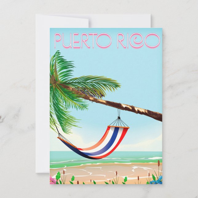 Invitation Affiche de voyage Porto Rico Hammock (Dos)