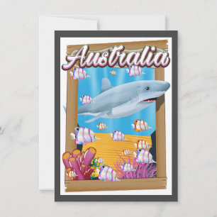Invitation Affiche de voyage sous-marine de requin en Austral