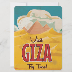 Invitation Affiche de voyage vintage de Gizeh, Égypte