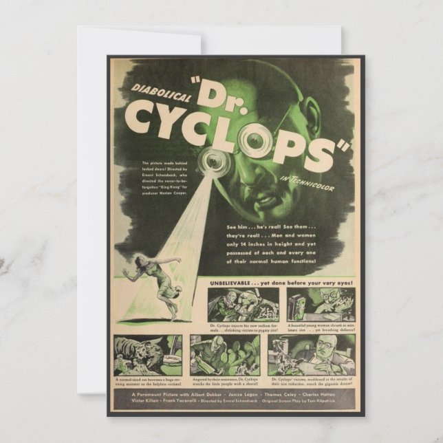 Invitation Affiche du film Dr. Cyclops  (Devant)