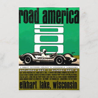 Invitation Affiche, Race Amérique 500, Elkhart Lake