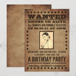 Invitation Affiche Recherchée, Anniversaire classique de l'Ou