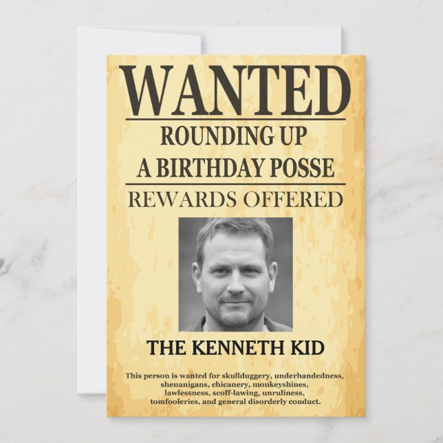 Invitation Affiche Recherchée du Vieux-Ouest 🤠 50e anniversa (Devant)