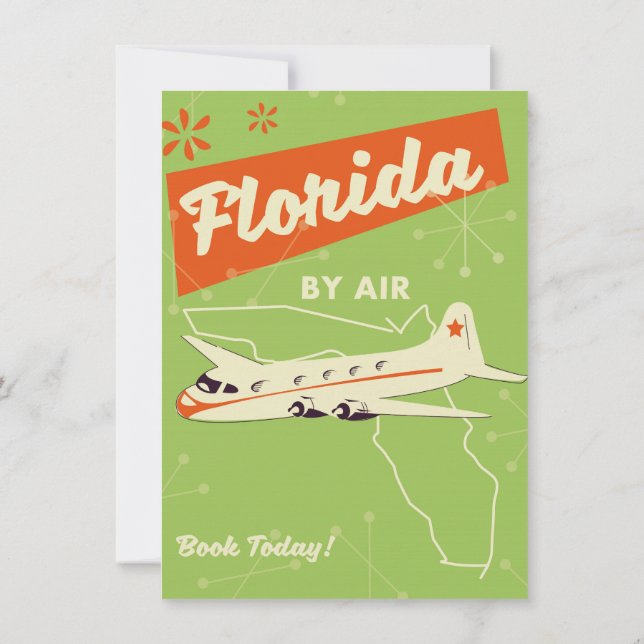 Invitation Affiche rétro de l'État de Floride. (Dos)