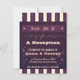 Invitation Affiche rustique : Réception Aubergine Dream uniqu