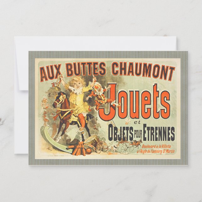 Invitation Affiche Vintage Jouets Amis Jouets Français (Devant)