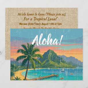 Invitation Affiches de voyage hawaïennes vintage - Kauai