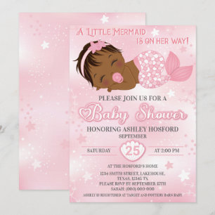 Invitation Africaine Américaine Baby Girl Shower