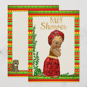 Invitation africaine de baby shower avec de petits