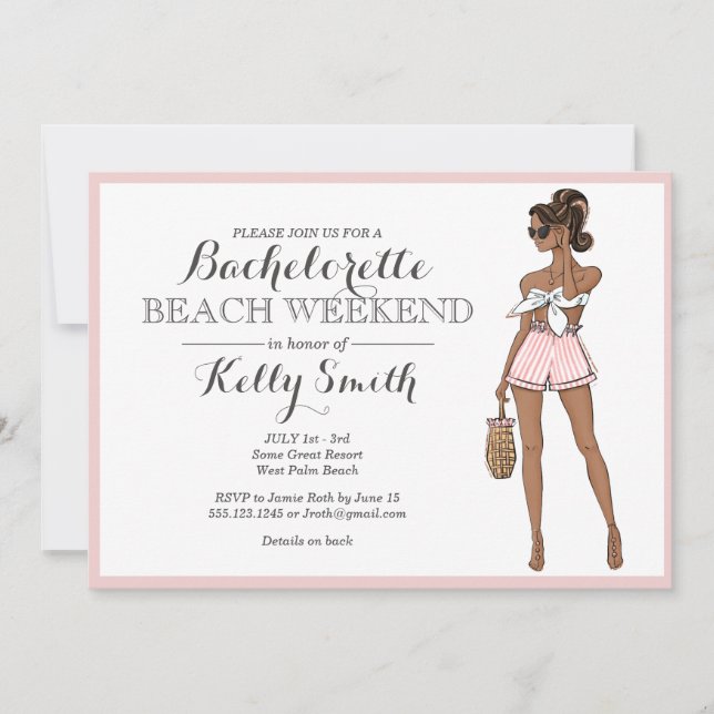 Invitation African American Beach Bachelorte (Devant)
