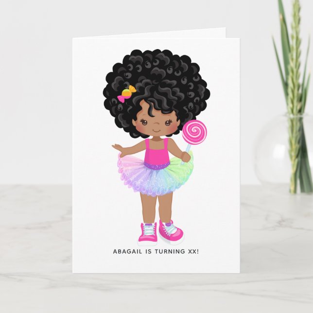 Invitation African American Candy Land Fête d'anniversaire (Devant)